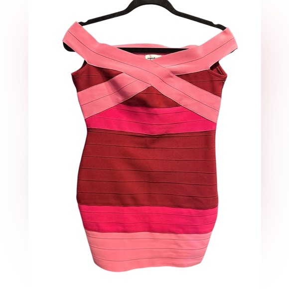 Super down Elegant Pink and Red Bandage Dress size M - Picture 1 of 9